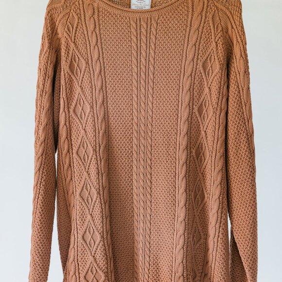 NTW Ottway Rory Unisex Cable Knit Sweater - Brown - Picture 4 of 4